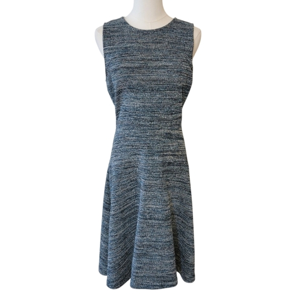 LOFT Teal Green and Gray Sleeveless Fit & Flare Dress Size 4 - Picture 2 of 7